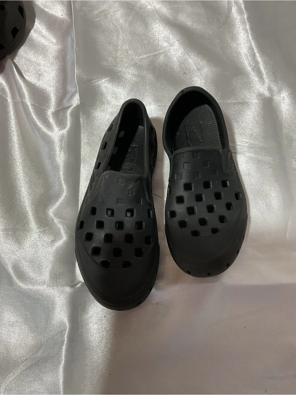 Black Slip-On Ventilated Rubber Shoes